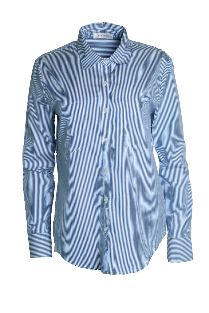 Anine Bing, gestreept shirt in blauw en wit
