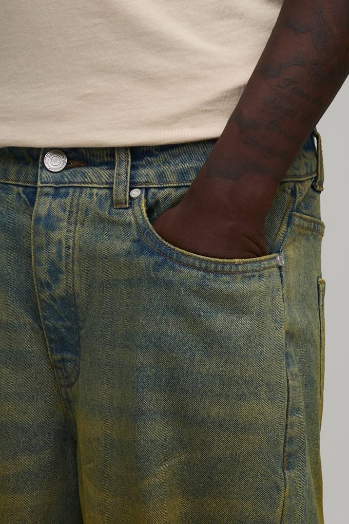 Relaxed Getinte Jeans | Green | Size 28