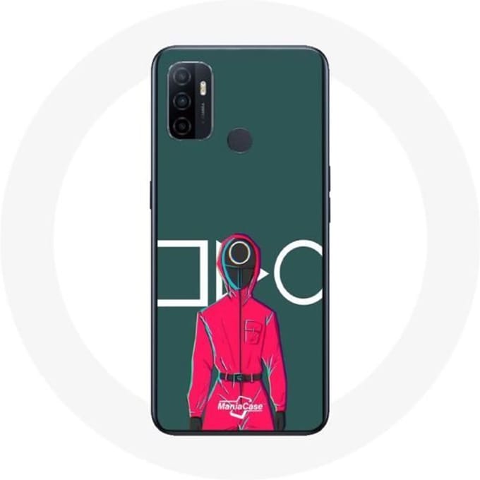 Coque - Squid Game - Oppo A53 - Soldat Rouge - Masque Cercle - Souple rouge