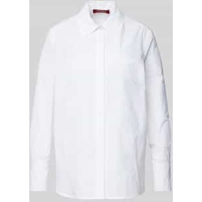 Regular fit overhemdblouse met broderie anglaise, model 'SESIA'