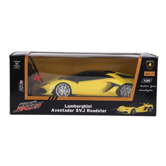 Radiografisch bestuurbare auto - 1:24 - Geel - Lamborghini Aventador SVJ Roadster