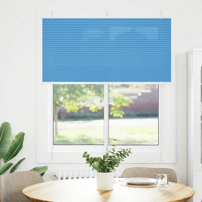 vidaXL - Plissé - rolgordijn - 115x150cm - stofbreedte - 114,4cm - polyester - blauw