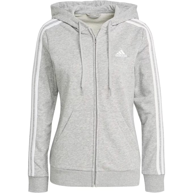Dames sweater met capuchon en ritssluiting adidas Essentials French Terry 3-Bandes