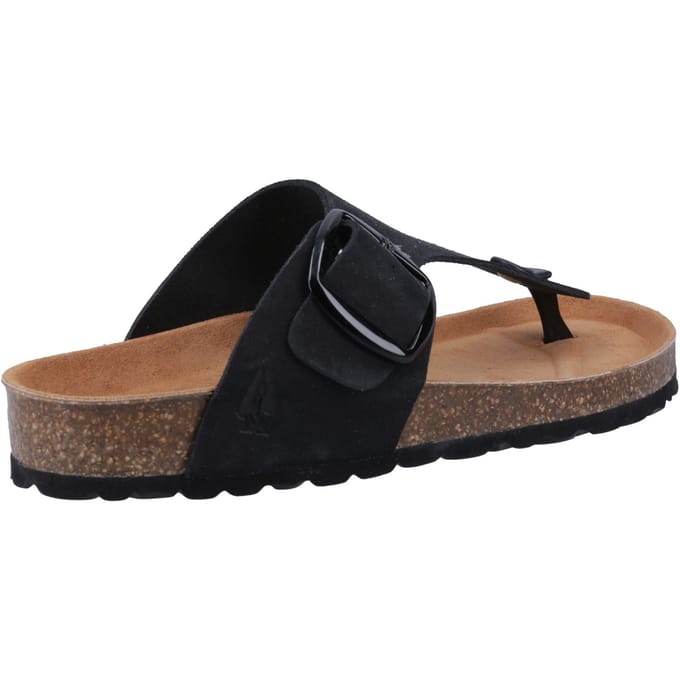 Hush Puppies Billie Suède Dames Zwarte Sandalen