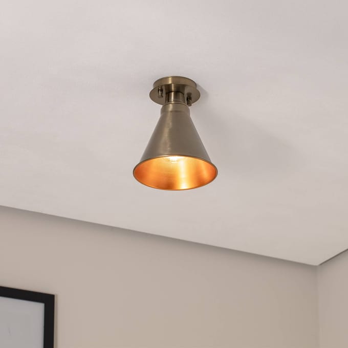 Opviq Plafondlamp Berceste N-679, antiek koper, metaal, Ø 20 cm