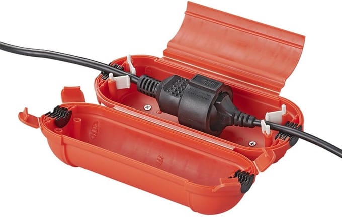 Proplus Stekkersafe veiligheidsbox - IP44 - voor Schuko stekkerverbindingen - rood