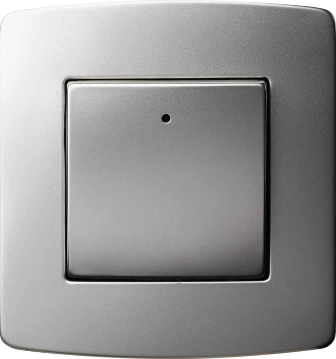 Dubbelpolige schakelaar - Schema 2 - 10A - 230V  - Inox - Inbouw