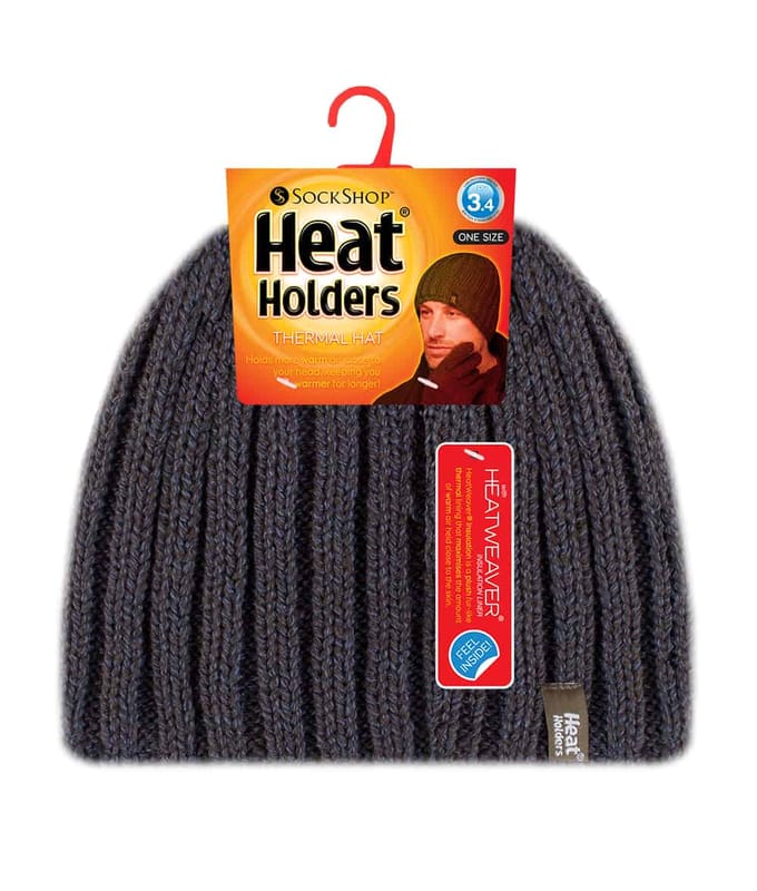 Heat Holders - Heren Geribbelde Gebreide Muts 3.4 Tog - Khaki Green
