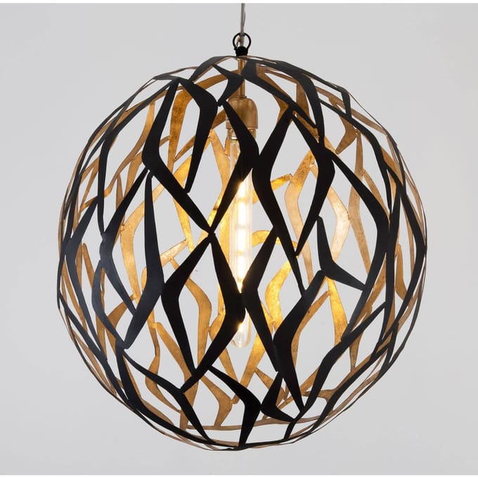 Holländer Aeromodello hanglamp, zwartbruin, goud