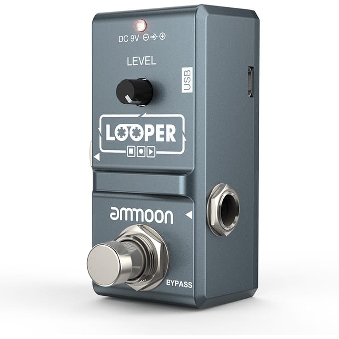 ammoon AP-09 Nano Loop effectpedaal voor elektrische gitaar Looper True Bypass Onbeperkte overdubs 10 grijs