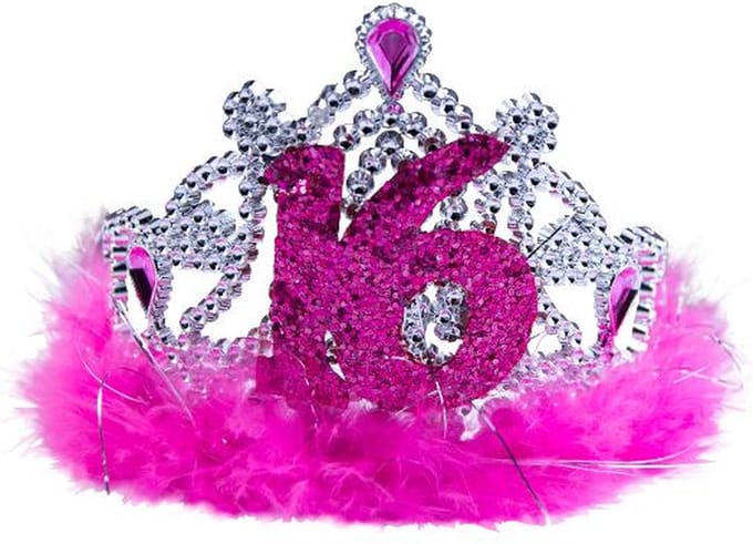 Folat - Tiara Roze Bont Sweet 16