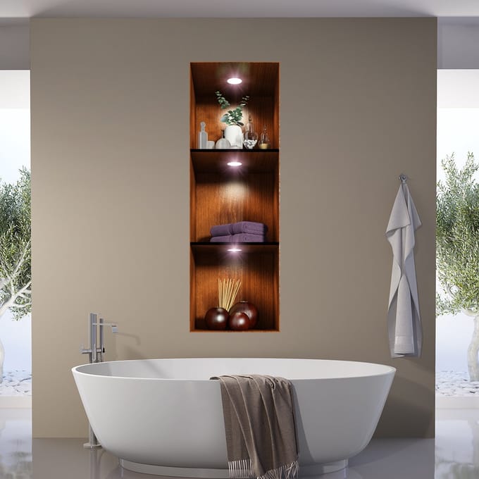 Badkamersticker met 3D-effect, spa-sfeer, 40 x 120 cm