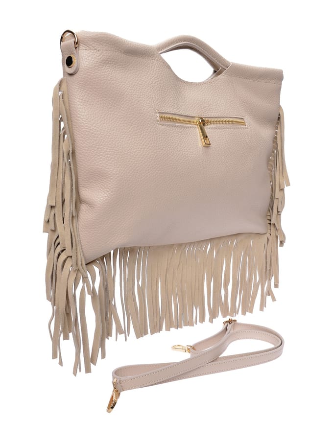 Isabella Rhea Beige Rundleer Tas