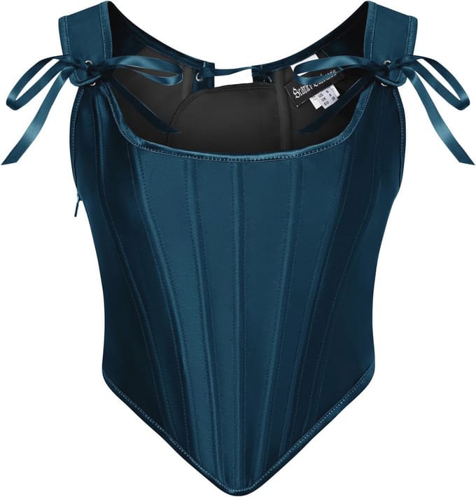 Dames Korset in Renaissance-stijl met Vetersluiting - Vintage Satijnen Bustier