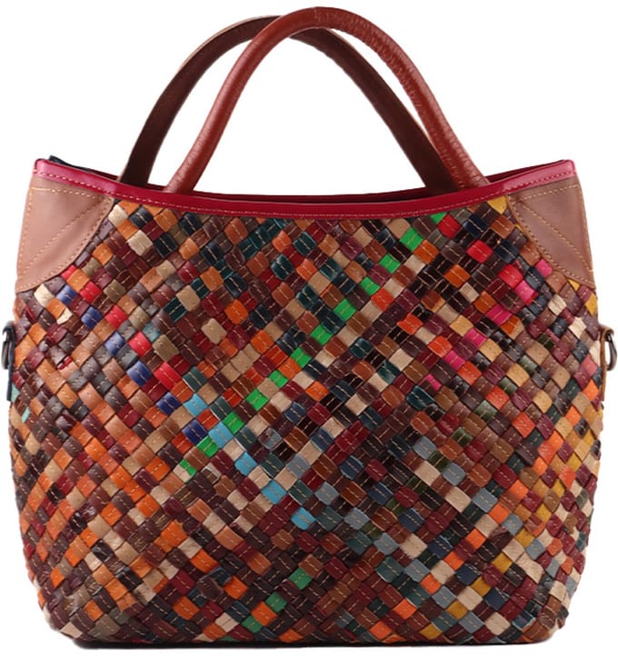 Giuliano lederen handtas Iliua - Dames - Made in Italy - Multicolor