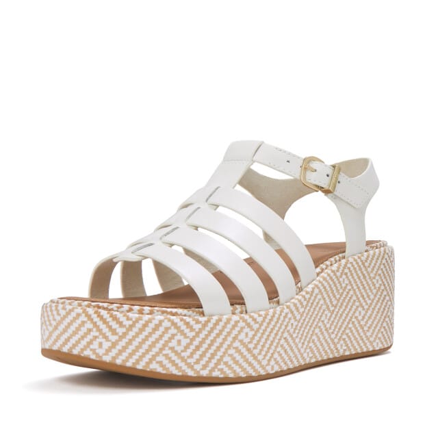 FitFlop Platfforms graphic-weave leather fisherman sandals