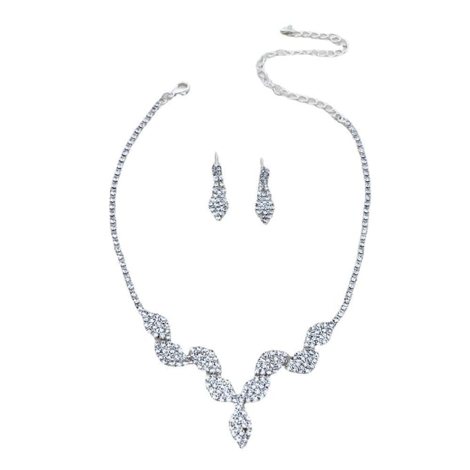 Mode Geometrische Set Ketting 2-delige Set, Bruids Bruiloft Feestjurk Diner, Bruiloft Accessoireset Ketting zilver