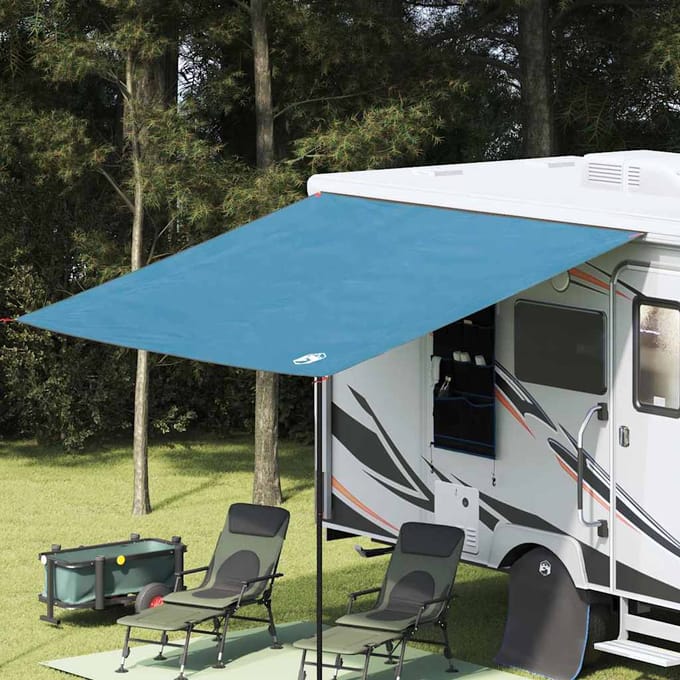vidaXL Caravanluifel 240 x 350 cm Waterdicht Blauw taft