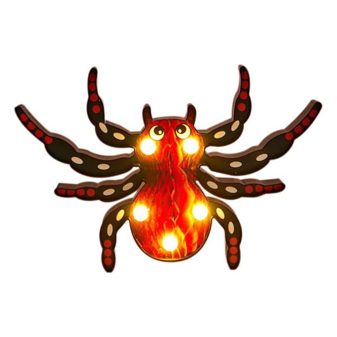 LED's P-umpkin Design Nachtlampje Bureaulamp Naast Lamp 2*AA Batterijen Werkt op stroom (batterijen niet inbegrepen) spider type 2 black
