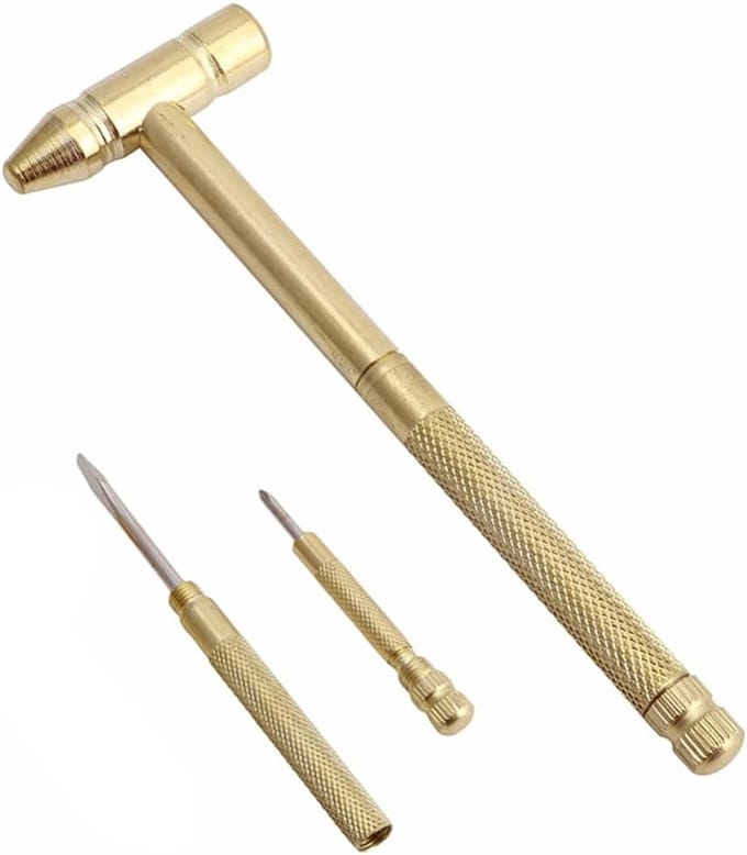5 in 1 Multifunctionele Dual Head Micro Hammer Set - Messing Hammer met Schroevendraaier voor Reparatie van Sieraden en Horloges