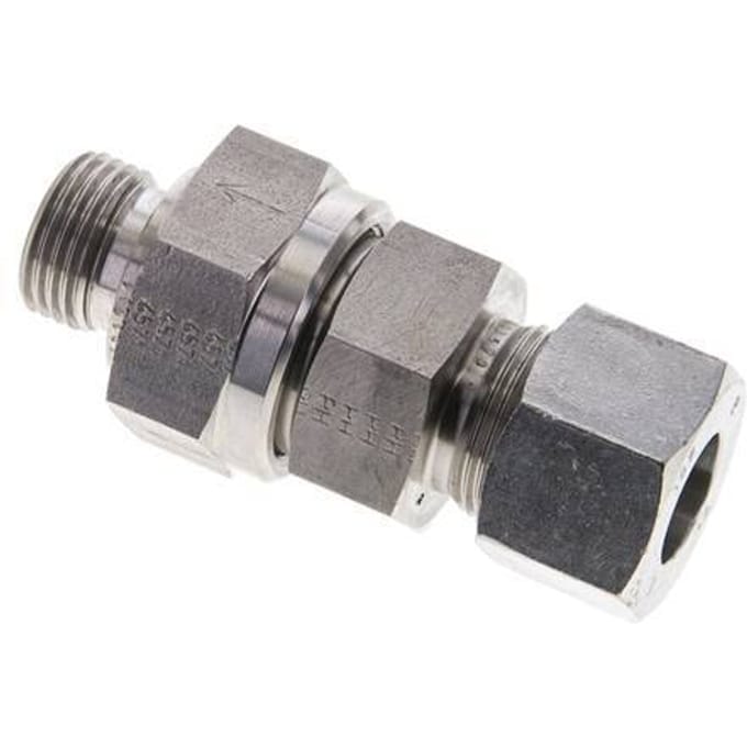 16S (M24x1.5) & G1/2'' Regeling-In RVS Terugslagklep Snijring Buitendraad 1-400 bar ISO 8434-1