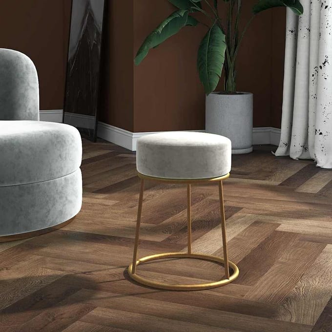 vidaXL - Hocker - rond - fluweel - lichtgrijs