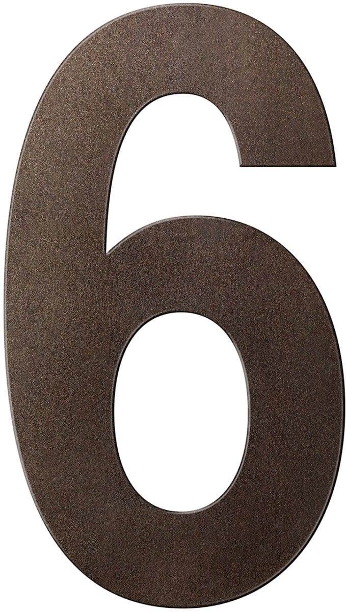 Huisnummer - Dark Brons Kleur - RVS - GPF - Dark blend 6 XXL, 400 mm