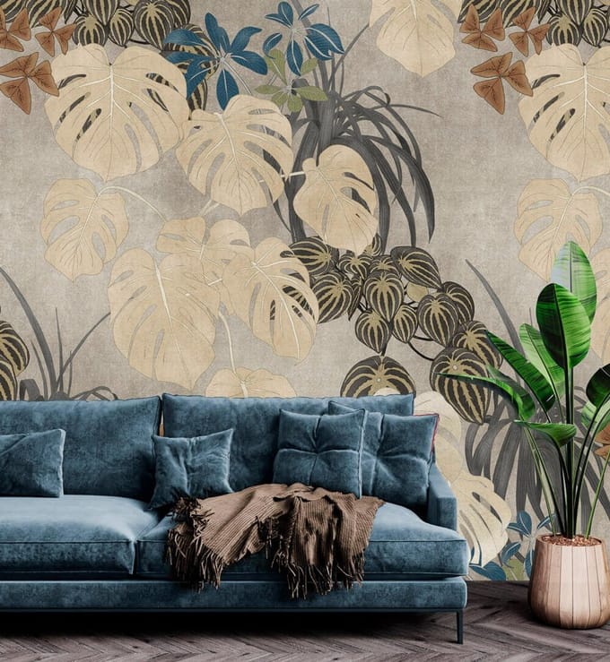 INGK - Monstera Big Gray - Behang