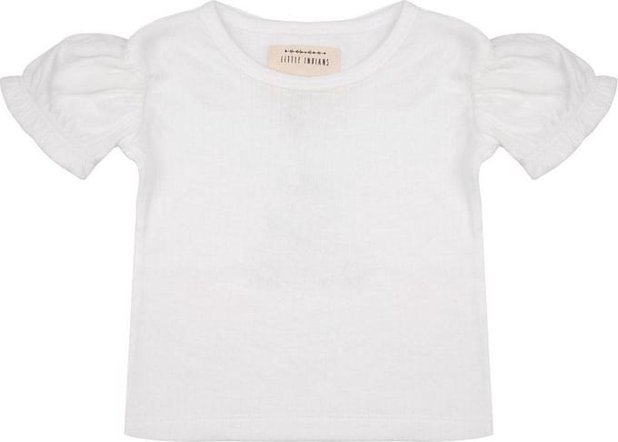 Little Indians Shirt Ruffle Meisjes Katoen Wit Maat 122