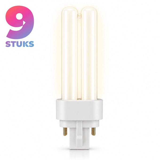 9x Stick Spaarlamp G24q-2 - 18W - Warm Wit Licht (2700K) - 1210 lm - 10 jaar - Niet Dimbaar