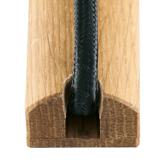 HerzBlut Elli vloerlamp, asteiken geolied/crème
