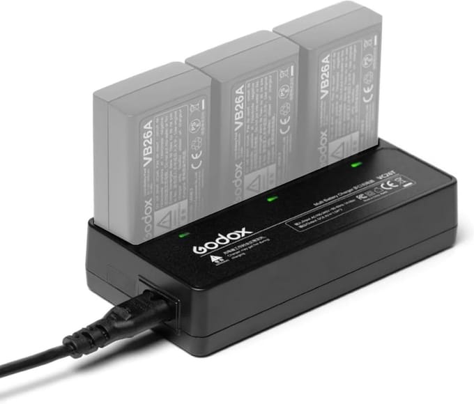 Drievoudige Batterijlader voor Speedlite Flitsers - Opladen 3 Accu's Tegelijk