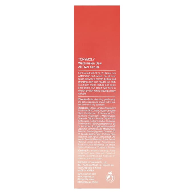 TonyMoly, Watermeloen, Dauw All-Over Serum, 120 ml (4,05 fl oz) red
