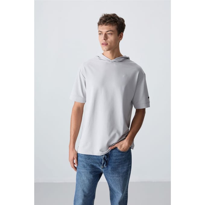 Overmaatse Hooded Korte Mouwen T-Shirt