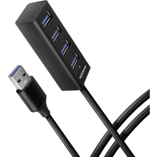 AXAGON SuperSpeed USB-A mini-hub met 1.2 m kabel USB hub - 4 - USB 3.2 - Zwart