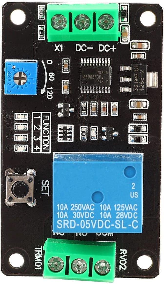 Dailygoody - Time Switch Relay 5V/12V/24V DC - Vertraging Timer voor Elektrische Systemen
