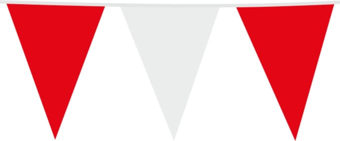 Wefiesta - Vlaggenlijn PE rood wit - 10 meter - 30 x 45 cm