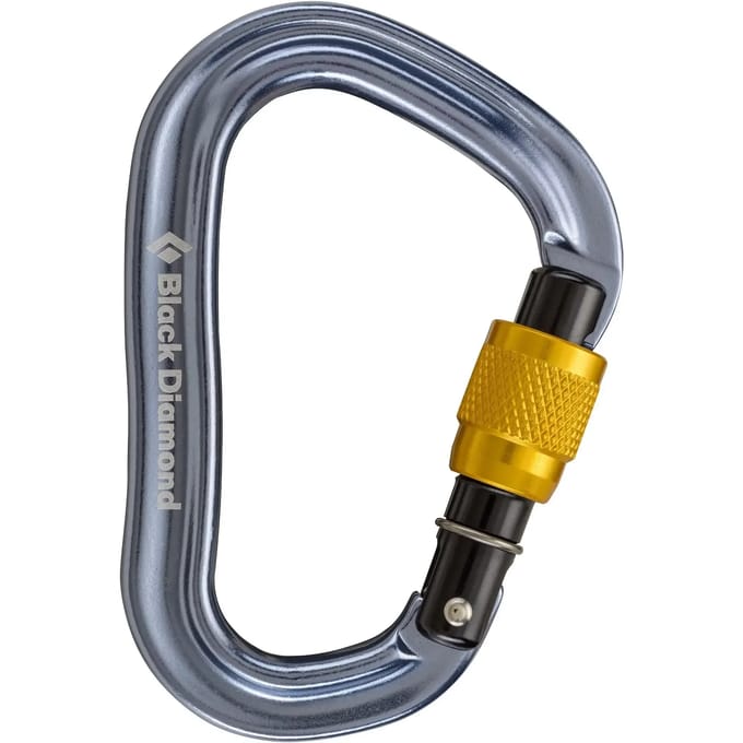 Black Diamond Vaporlock Screwgate Karabiner - Donkergrijs/Geel