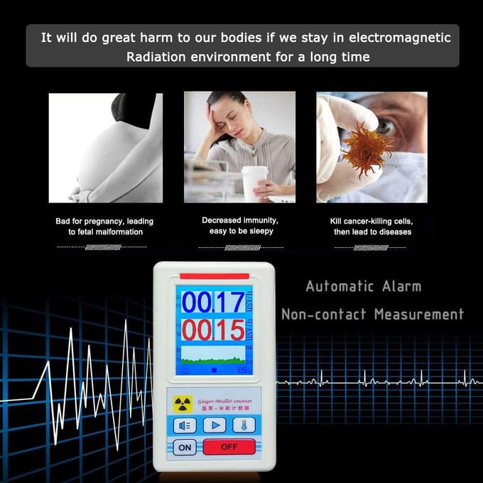 Display Scherm Geiger Teller Kernstralingsdetector Persoonlijke Dosimeter Marmer Detectoren Beta wit