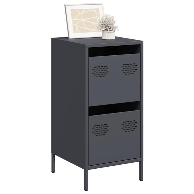 vidaXL - Dressoir - 35x39x73,5 - cm - koudgewalst - staal - antracietkleurig