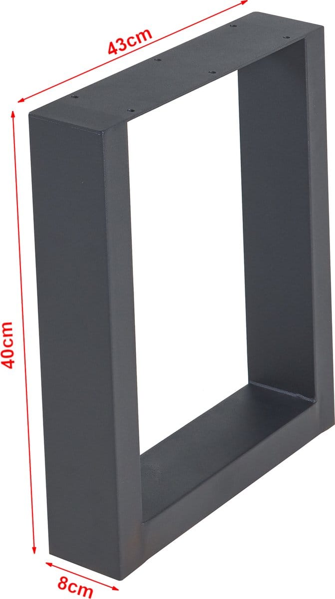 Stalen onderstel Lülsfeld set van 2 tafelpoot 40x43 cm zwart [en.casa]