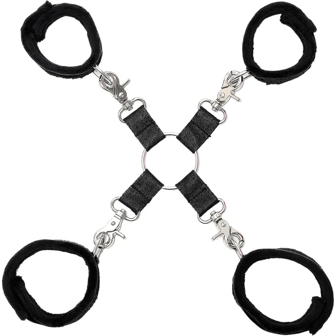 Rimba - Soft Bondage Set Met klittenband (6-delig) - Zwart