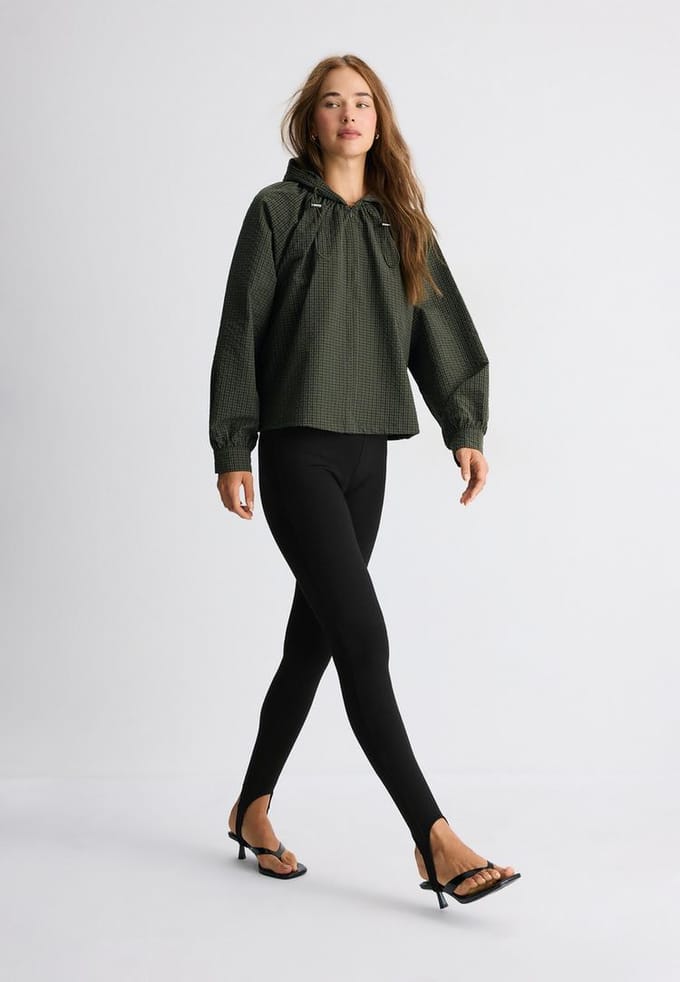 Stradivarius Technische sweatshirt met ruitjespatroon  Kaki XS