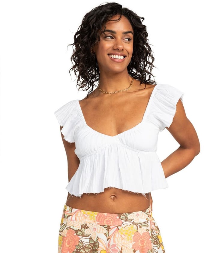 Roxy Brisa Woven Top Top Zonder Mouwen Beige XS Vrouw