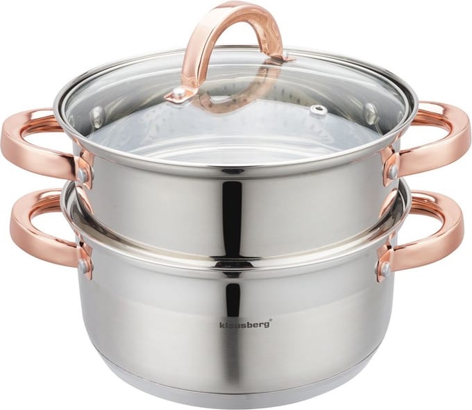 Klausberg 7728 - stoompan - 3 delig - 20 cm - rvs - alle warmtebronnen