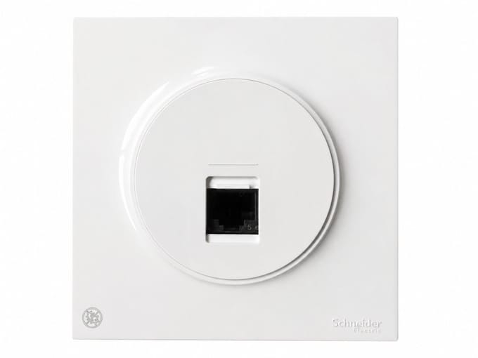 Schneider Electric Odace RJ45 Datacontactdoos Inbouw - Inclusief Afdekraam - Polarwit