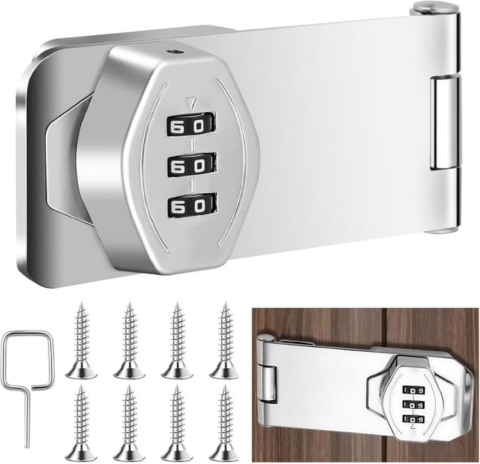 Cijferslot Kast - Combinatieslot Deur - Veiligheid Vergroten - 3-Cijferige Code - 10 cm - Zilverkleurig