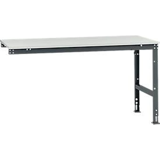 Manuflex AU6091.7016 Werk aanschuiftafel universele standaard met melamine schijf, bxdxh = 1750 x 1000 x 760-870 mm Antraciet