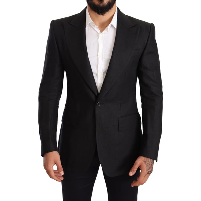 Zwarte Linnen Blazer