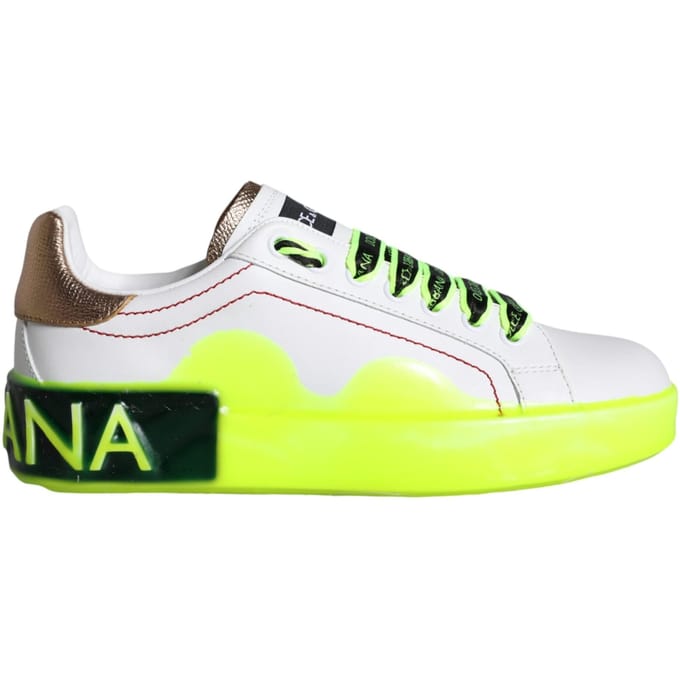Dolce & Gabbana Witte Leren Portofino Lage Sneakers Schoenen